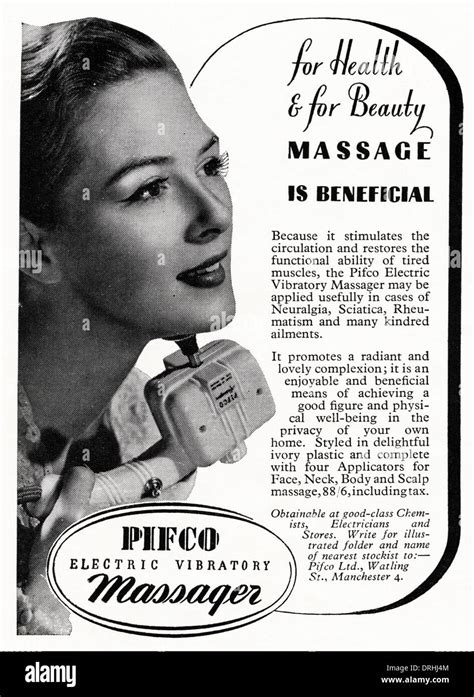 1950s Magazine Advertisement Advertising Pifco Electric Massager Vibrator Advert Circa 1952
