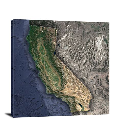 California State Satellite Map 2022 Canvas Wrap