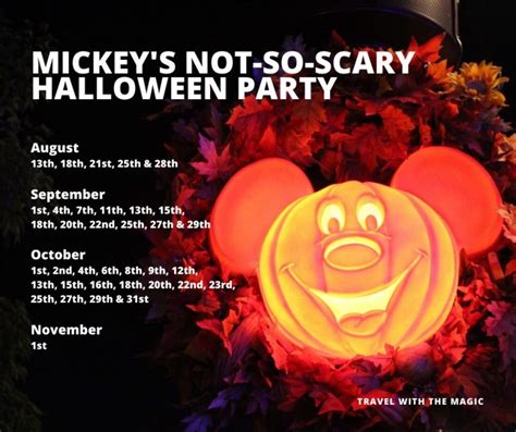 2020 Mickeys Not So Scary Halloween Party Dates Travel With The