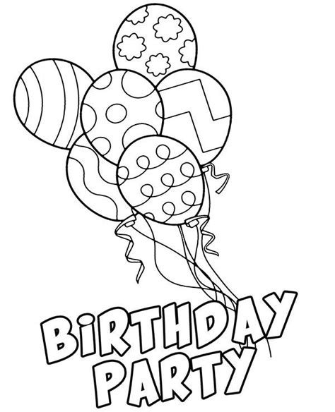 Happy Birthday Balloons Coloring Pages Home Design Ideas