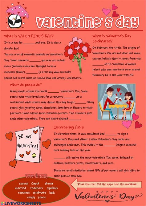 St Valentines Day Interactive And Downloadable Worksheet You Can Do