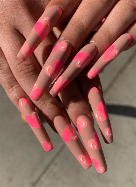24 hot acrylic pink coffin nails design for valentine s nails fashionsum