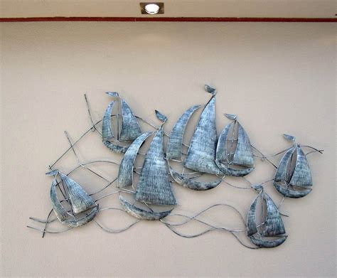 These Large 3d Metal Sailing Ship Wall Art Plaques Are Hand Made In Bali The Unusual Colour Is