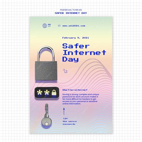 Free Psd Vertical Flyer For Internet Safer Day Awareness