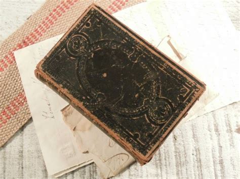Vintage Antique 1865 Bible Brown Leather And Gold Details