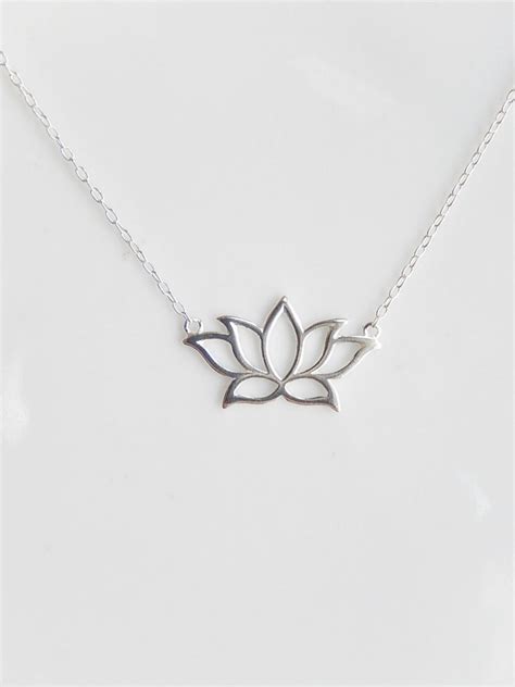 Sterling Silver Lotus Necklaceyoga Necklace Lotus Flower Etsy