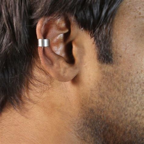 Man Ear Cuff Earring Personalized Sterling Silver Earcuff For Men Non