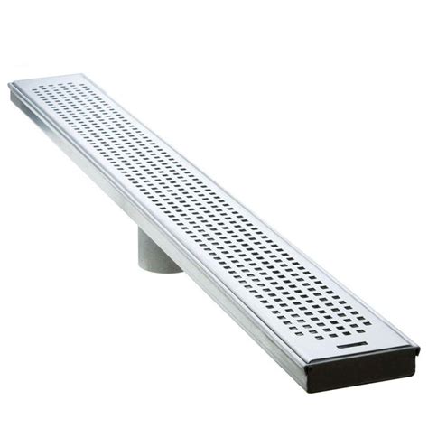 Luxe In Stainless Steel Linear Shower Drain Squares SP The Home Depot