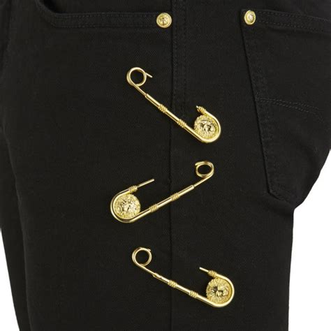 Versus Versace Men S Slim Fit Safety Pin Jeans Black Free Uk Delivery Over
