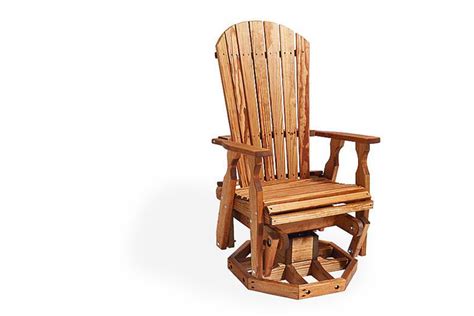 Amish Wood Fan Back Swivel Outdoor Glider Chair From Dutchcrafters
