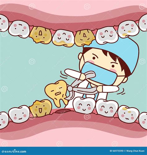 cartoon dentist extraction tooth stock vector illustration of equipment oral 66975590