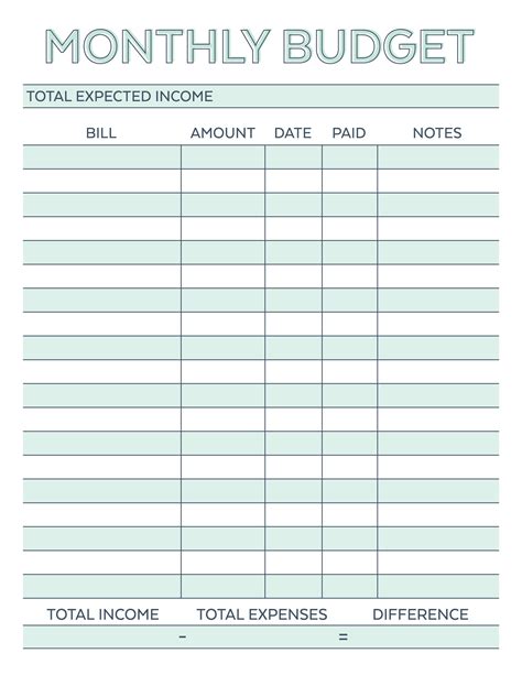 Monthly Budget Planner Free Printable Worksheet Savor Savvy