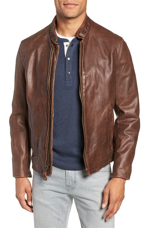 Schott Nyc Cafe Racer Leather Jacket In Brown For Men Save 4 Lyst