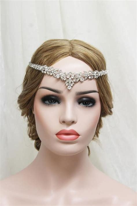 Art Deco Hair Chain Bridal Hair Piece Crystal Wedding Etsy Uk