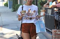 vanessa hudgens shorts orange legs adidas tiny run coffee style her somerville kate sneakers athletic musical former added star look
