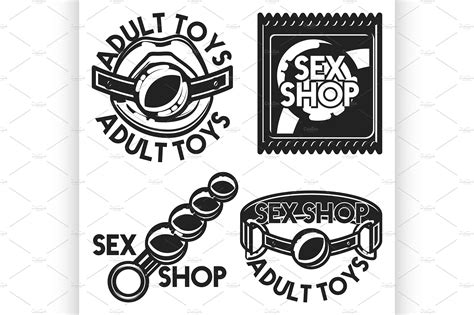 Vintage Sex Shop Emblem Pre Designed Illustrator Graphics ~ Creative Market