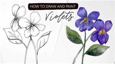 Watercolour Violets How To Paint And Draw Februarys