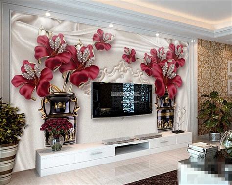 Mesmerizing Floral Wallpaper Design For Living Room