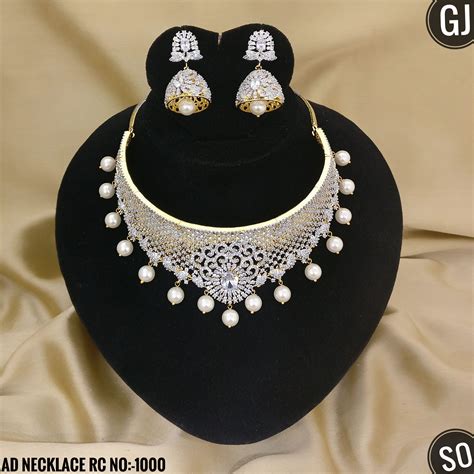 American Diamond Party Necklace Set Imitation Jewelry Party Necklace