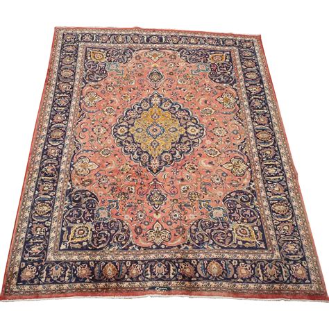 Signed 10x13 Persian Mashad Hand Knotted Oriental Area Rug 910 X 128 Oriental Area Rugs