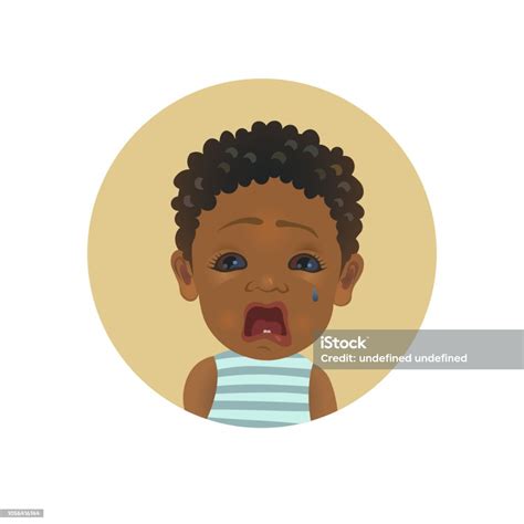 Lucu Afro Amerika Menangis Bayi Emoticon Emoji Anak Afrika Yang