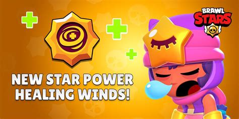 Single target fire power is not overwhelming. Sandy's second Star Power is out: Healing Winds | Brawl ...