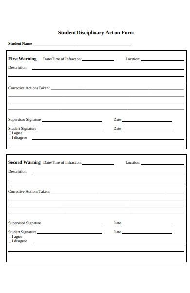 Free Disciplinary Forms In Pdf Ms Word