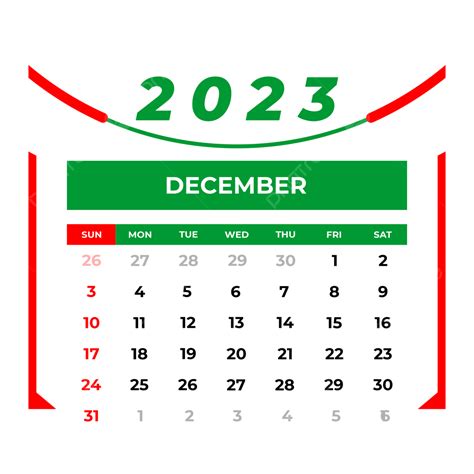 December 2023 Calendar With Ornament December 2023 Calendar Png And
