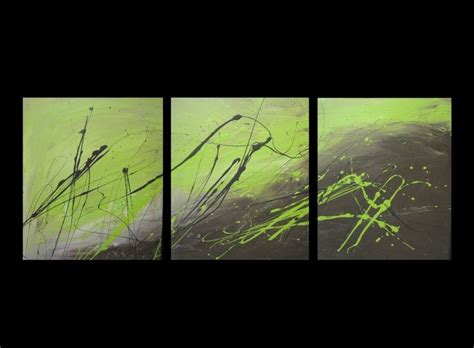 3 ABSTRACT CANVAS PAINTING lime green and brown. Modern wall art artwork | Artworks, Abstract ...