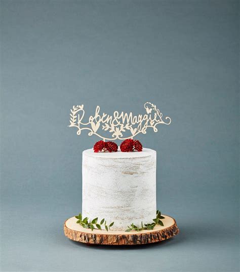 Custom Wedding Cake Topper Personalized Names Wooden Cake Etsy Canada