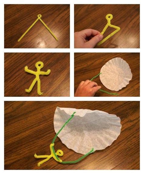 Make An Easy Parachute Person Toy With Coffee Filters Crafts Easy