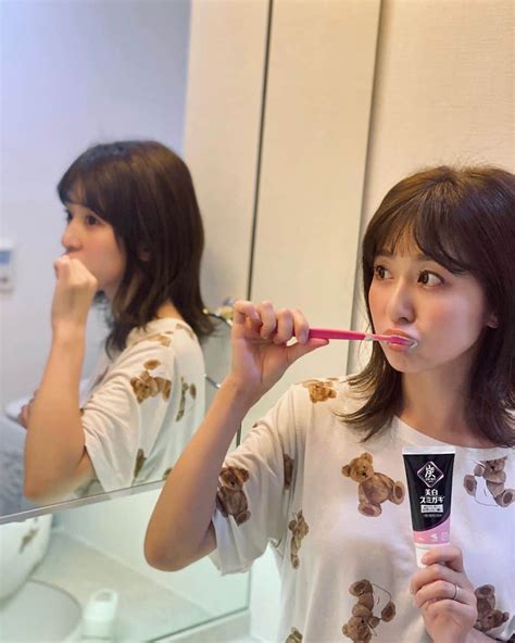 水野佐彩さんのインスタグラム写真 水野佐彩instagram「・ 🦷🛁 ️ ️ 歯磨き粉にこだわりがある私たち夫婦👫 ふたりとも自歯な