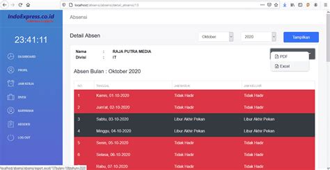 Source Code Aplikasi Absensi Karyawan Berbasis Web Gratis Berkas Belajar