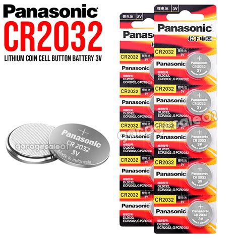 Panasonic Cr2032 5 Pc Ecr2032 2032 Lithium Coin Cell Button Battery