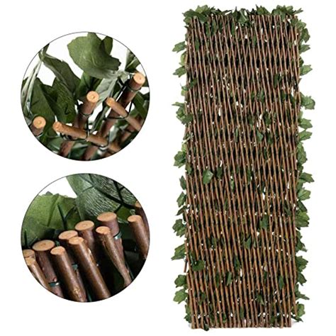 Doeworks Expandable Fence Privacy Screen For Balcony Patio Outdoor Faux Ivy Fencing Panel For