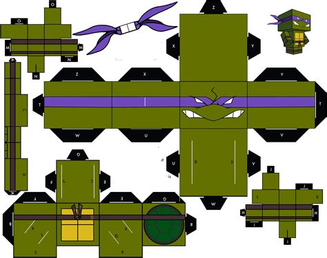 Template Papercraft Teenage Mutant Ninja Turtles Paper Replica