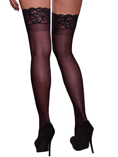 Plus Size Hosiery Lingerie Stay Up Lace Top Sheer Thigh High Ebay