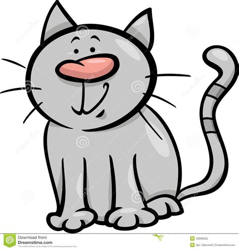 Funny Cat Cartoon Illustration Stock Vector Image 43268322