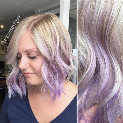 Pink and purple ombre fade. Blonde Hair with Purple Highlights - Pretty Designs