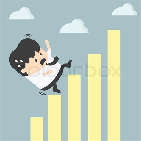 Businessman Falling Down Graphic Stock Vector Colourbox