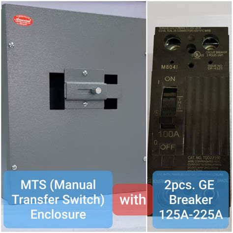 Mts Manual Transfer Switch With 2pcs Ge 2 Pole Tqd Circuit Breaker 100a