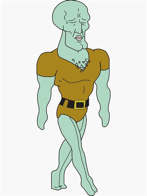 Handsome Squidward Sticker For Sale By Megamccall Redbubble