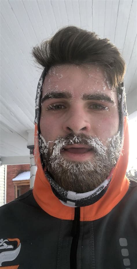 Beard Post Run In 22f Cold No Snow Ice Is All From Frozen Moisture Rbeards