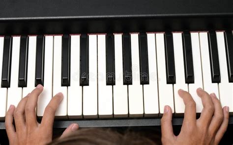 Child Hands On Piano Keyboard Stock Image Image Of View Keyboard