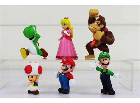 6pcsset Super Mario Bro Mario Luigi Yoshi Donkey Kong Toad Peach