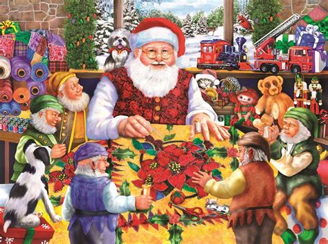 Ships from and sold by amazon.com. Santa's Quilting Bee - 1000pc Jigsaw Puzzle By Sunsout ...