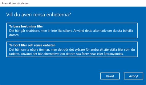 Installera Om Och återställ Windows 10