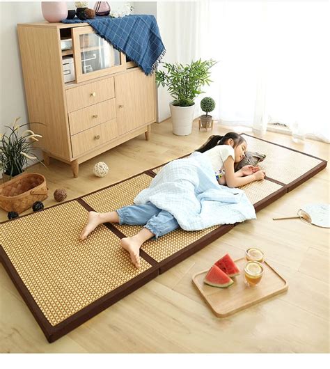 Folding Mat Thick Carpet Japanese Tatami Rattan Mat Sleeping Etsy