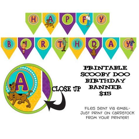 Printable Diy Scooby Doo Inspired Theme Birthday Banner Etsy In 2022