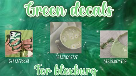 Green Aesthetic Decals For Bloxburg Codes Sparklymita Youtube